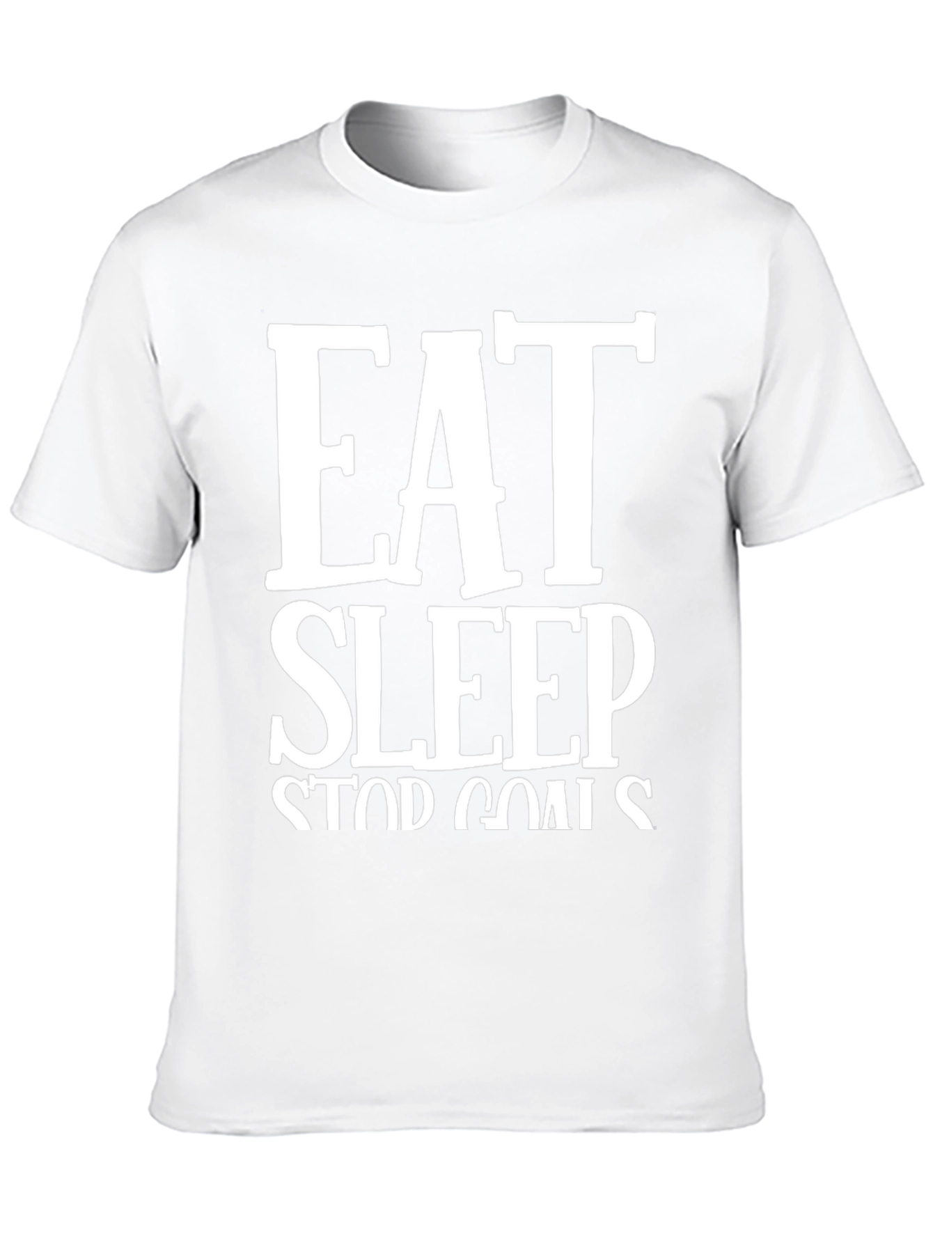 Eat Sleep Stop Goals Black Graphic Tee