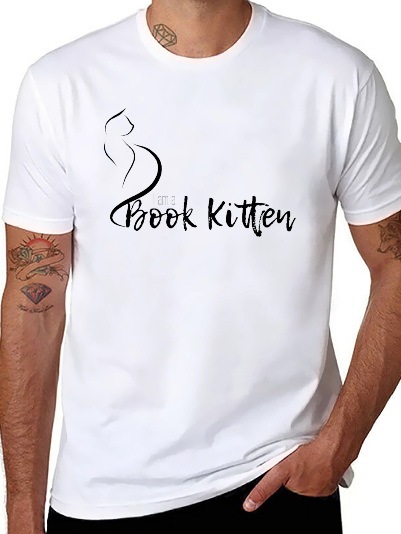 Book Kitten T-Shirt - Soft Stylish Black Tee