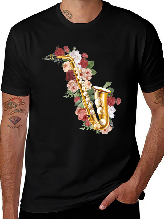Floral Saxophone Graphic Tee