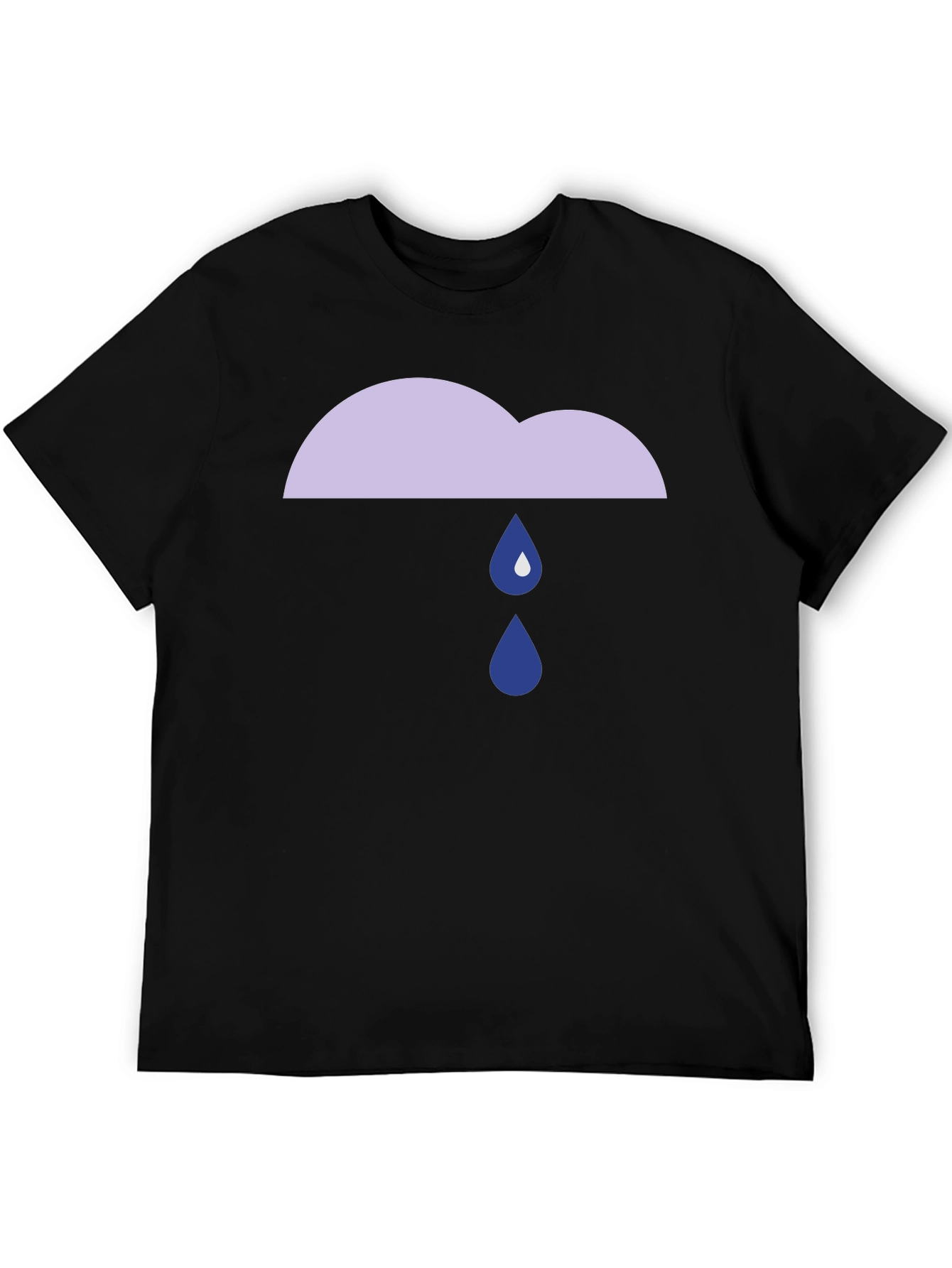 Rainy Cloud Graphic Tee - Black Cotton T-Shirt