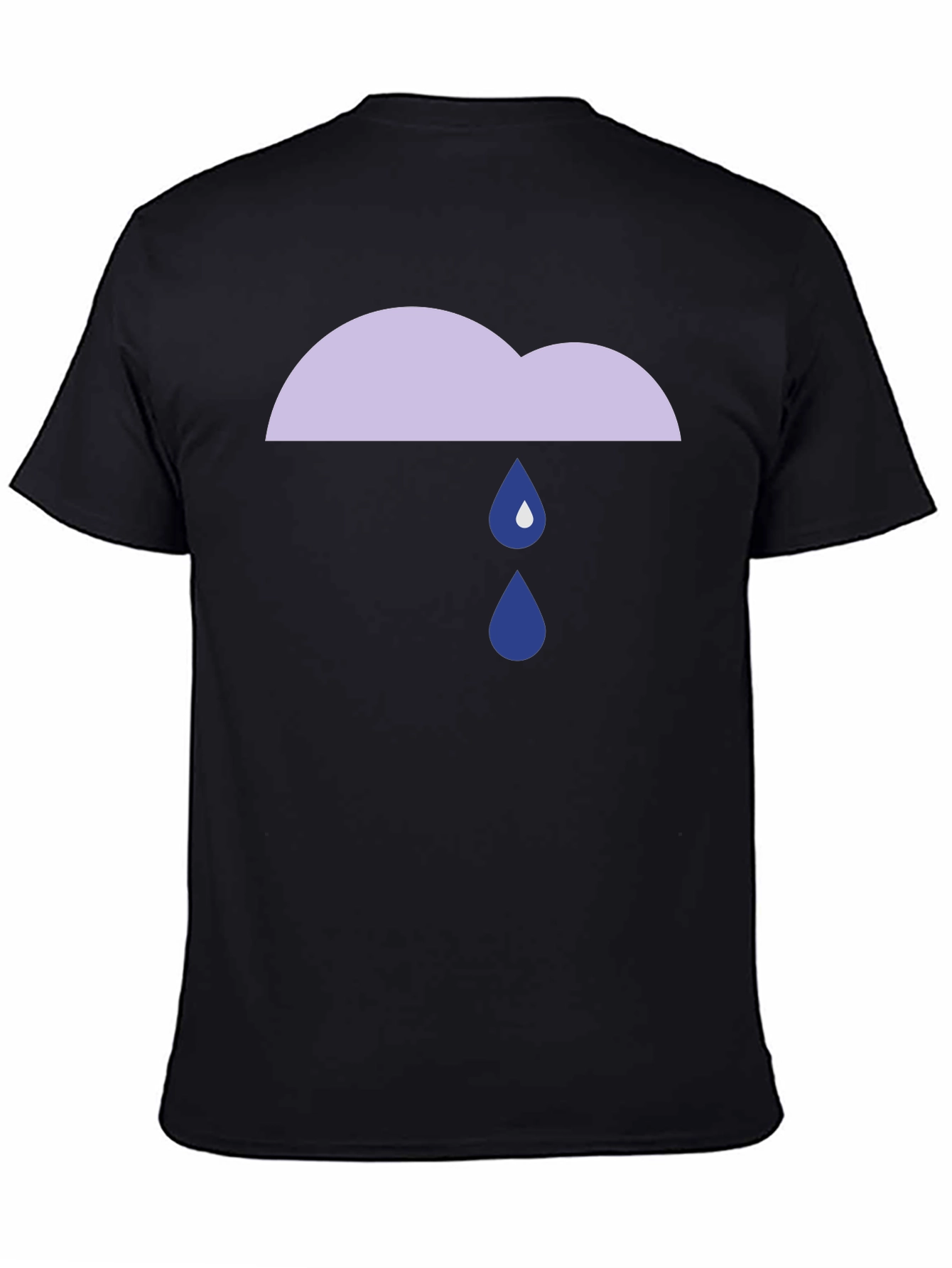 Rainy Cloud Graphic Tee - Black Cotton T-Shirt