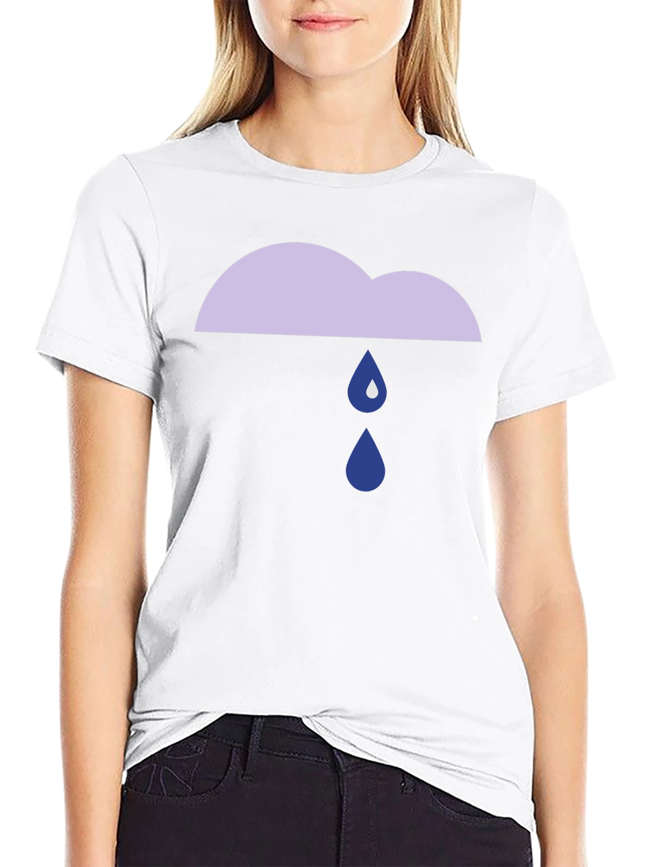 Rainy Cloud Graphic Tee - Black Cotton T-Shirt