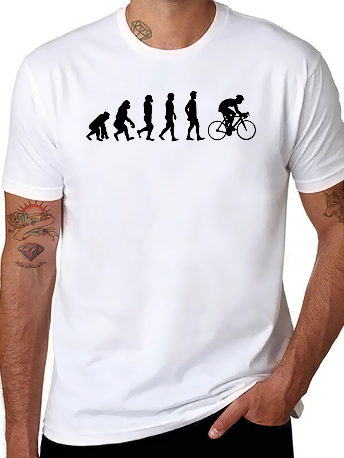 Evolution of Cyclist T-Shirt - Black