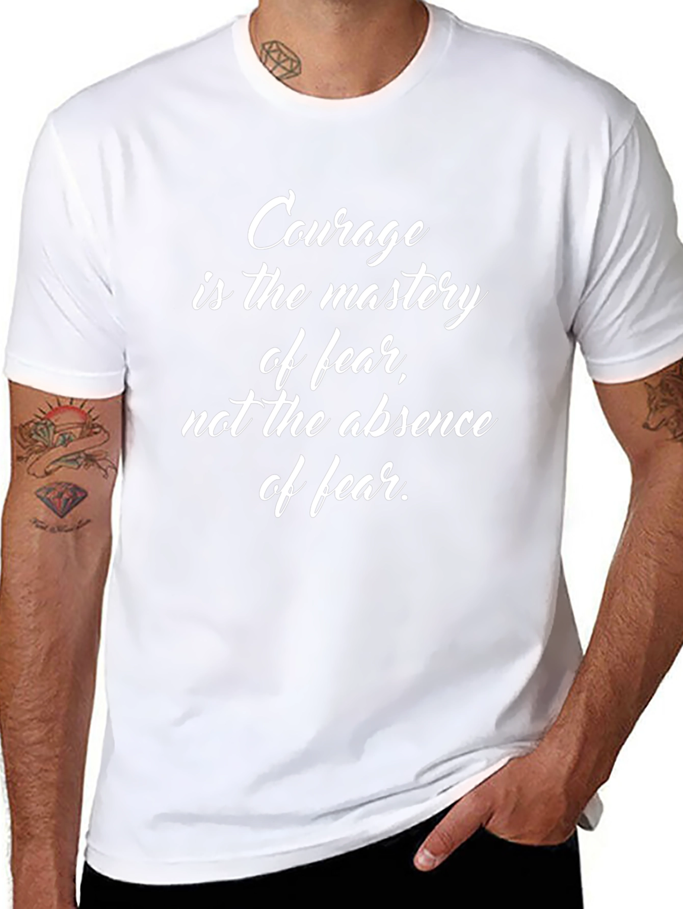 Courage Mastery Quote Black T-Shirt
