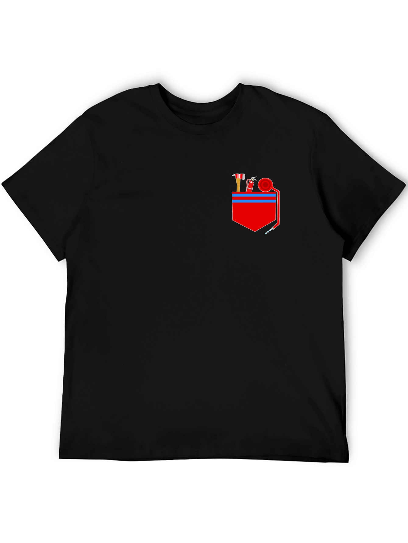 Firefighter Pocket Graphic Tee - Black Cotton Blend