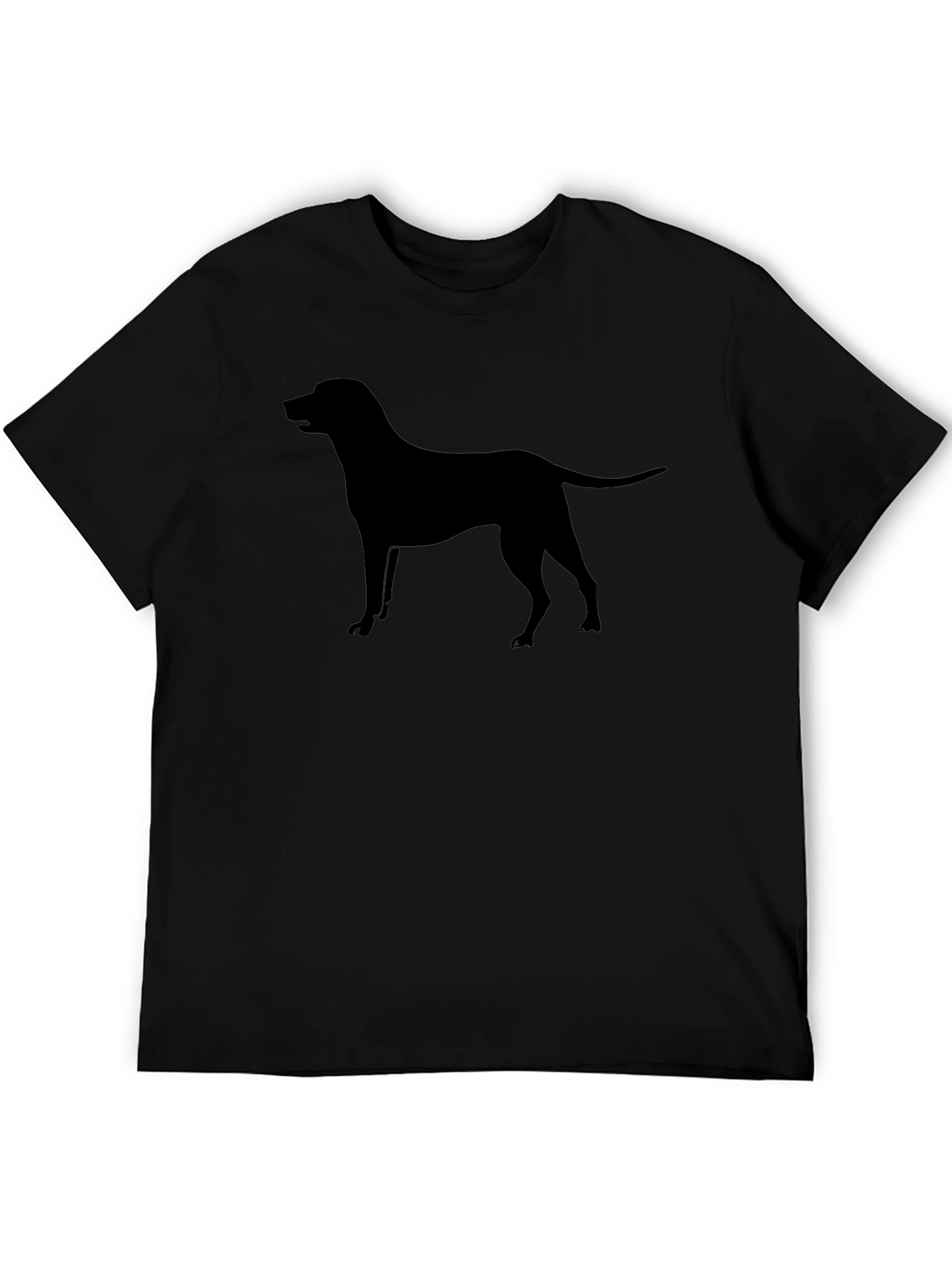Dog Silhouette Tee - Black Cotton T-Shirt