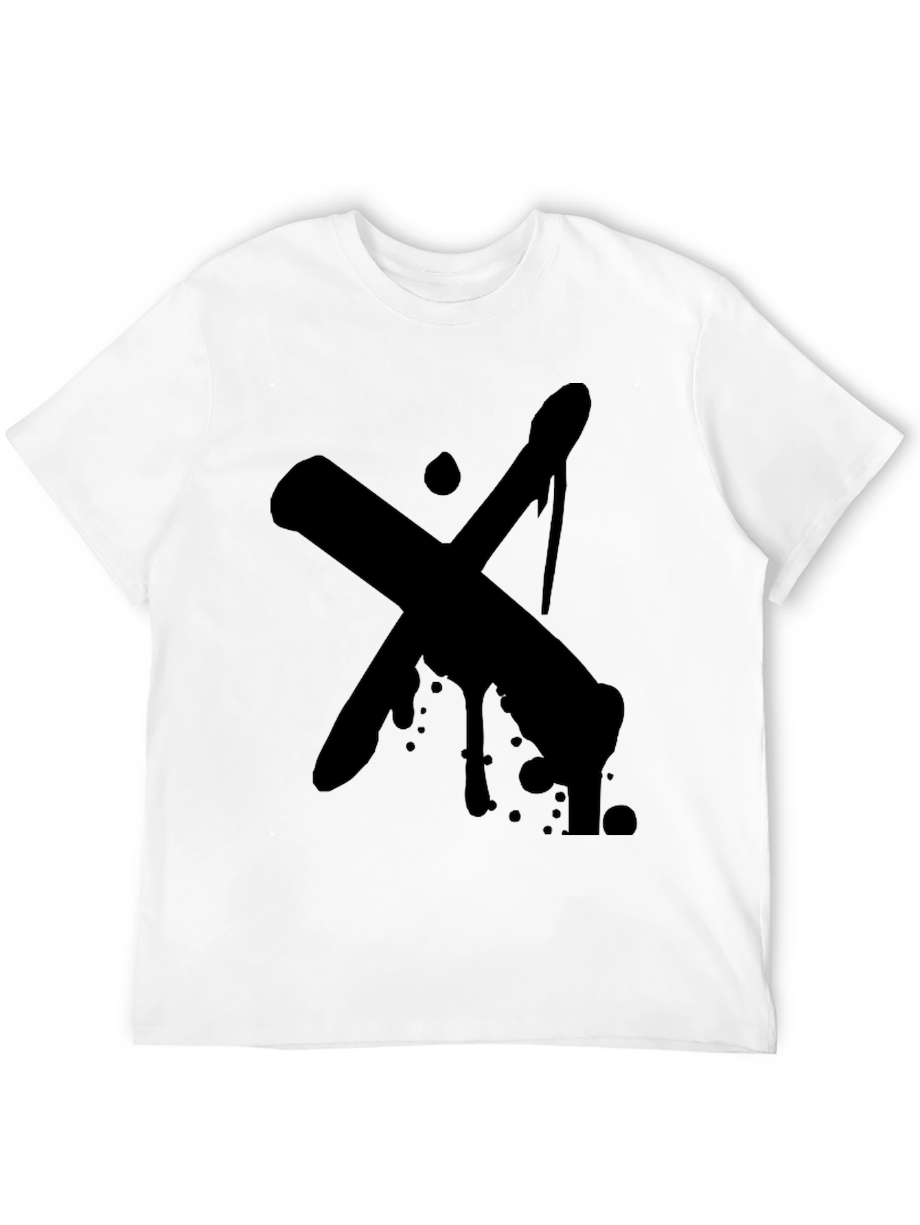 Bold Black X-Design Graphic Tee - Casual Style