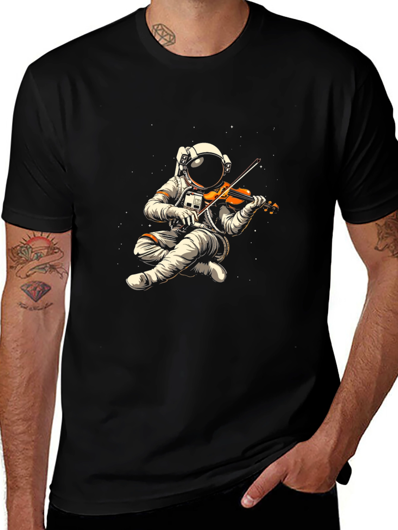 Astronaut Violinist Graphic Tee