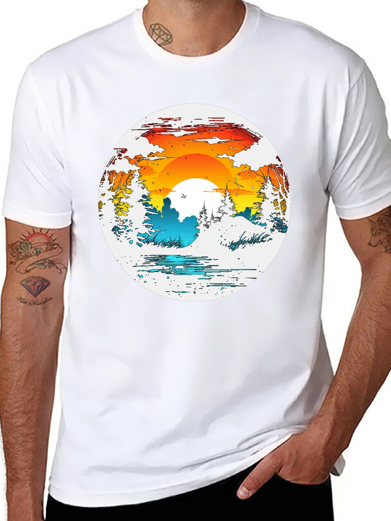 Nature Sunset Graphic T-Shirt