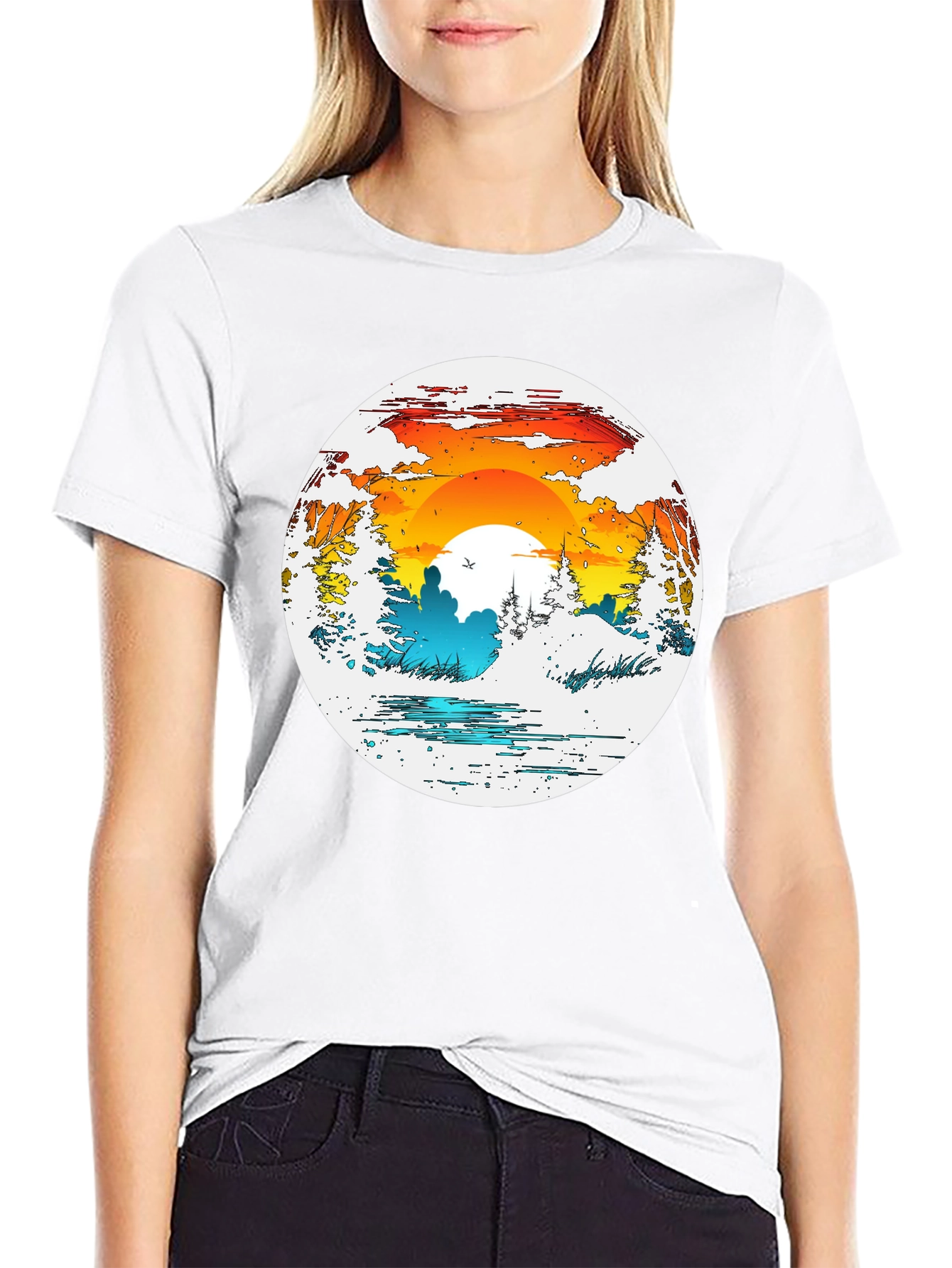 Nature Sunset Graphic T-Shirt