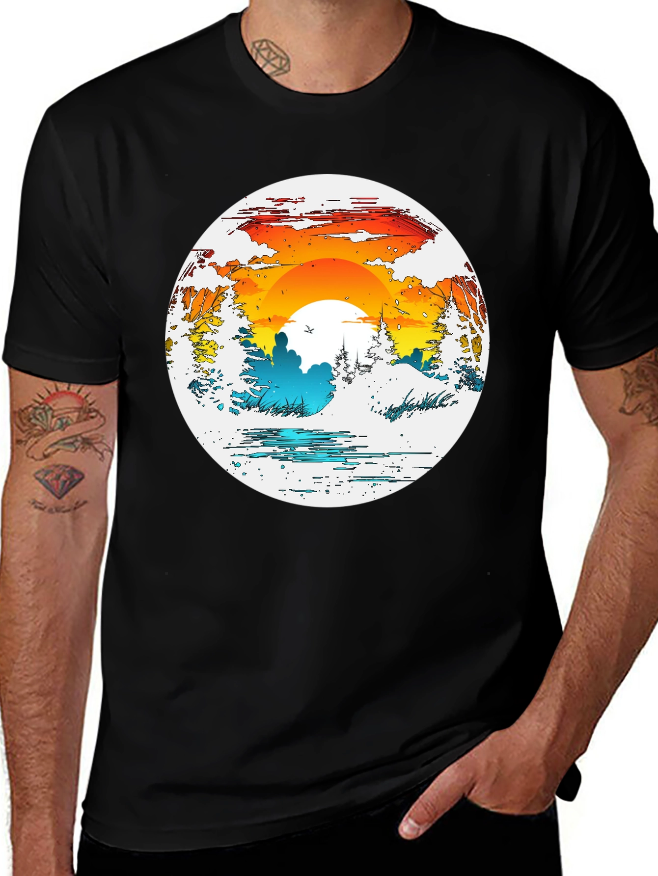 Nature Sunset Graphic T-Shirt