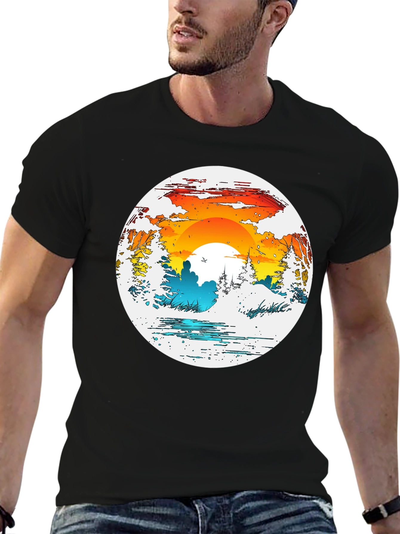 Nature Sunset Graphic T-Shirt