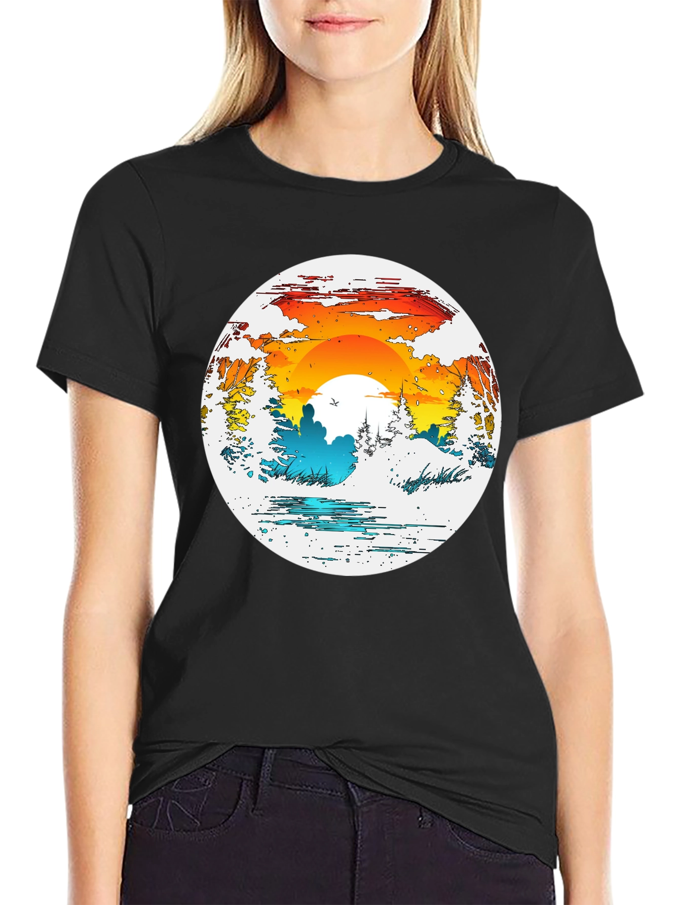 Nature Sunset Graphic T-Shirt