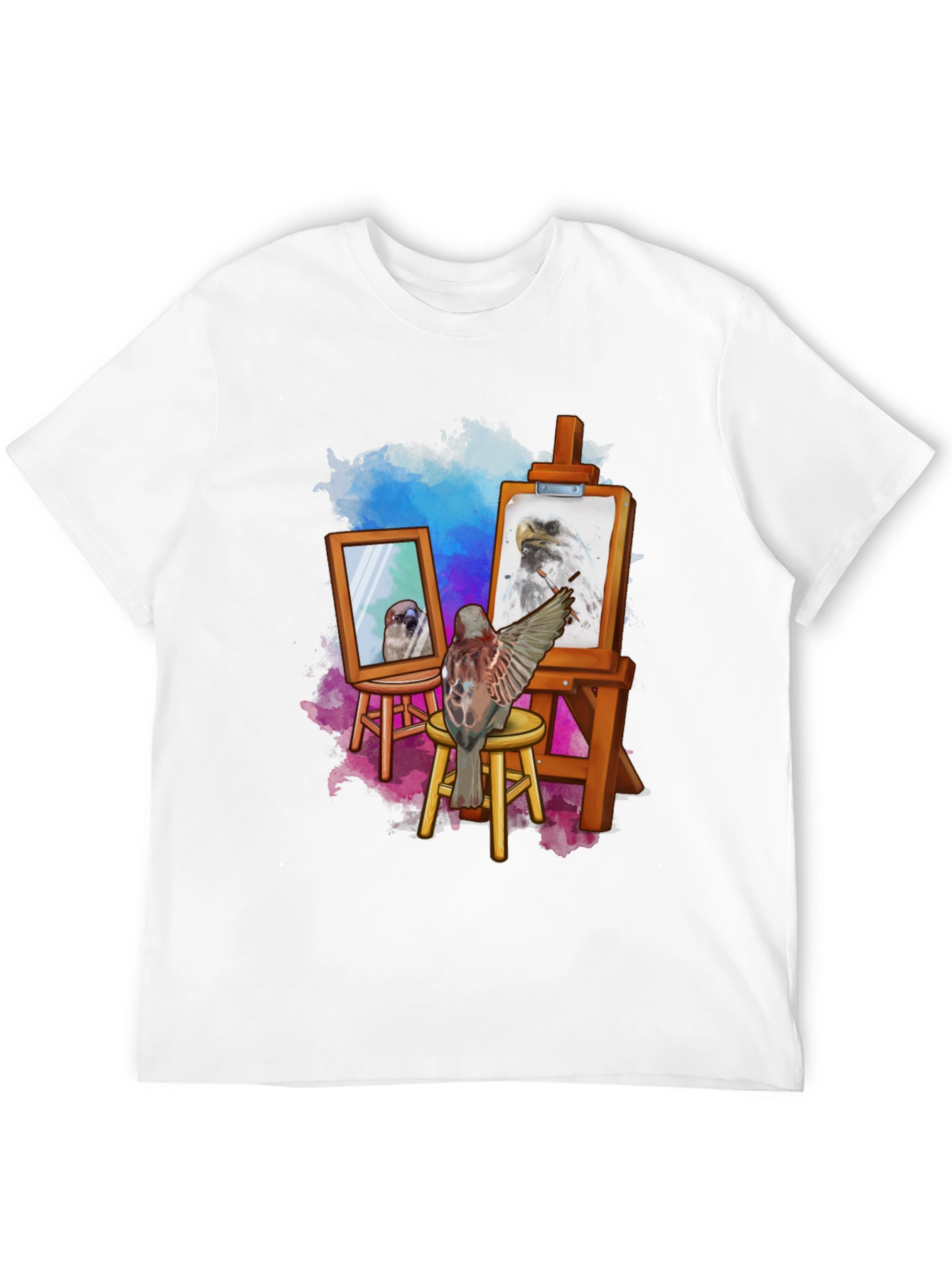 Artist Bird Graphic T-Shirt - Creative Bird Art