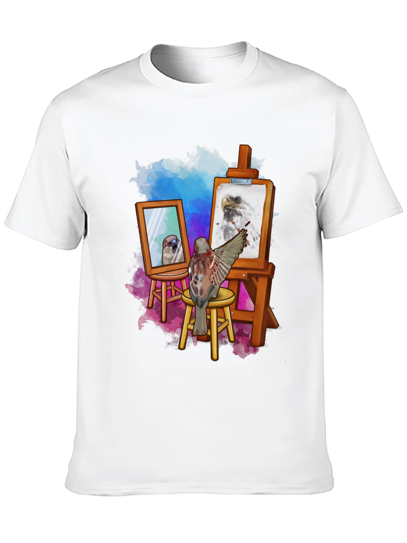 Artist Bird Graphic T-Shirt - Creative Bird Art