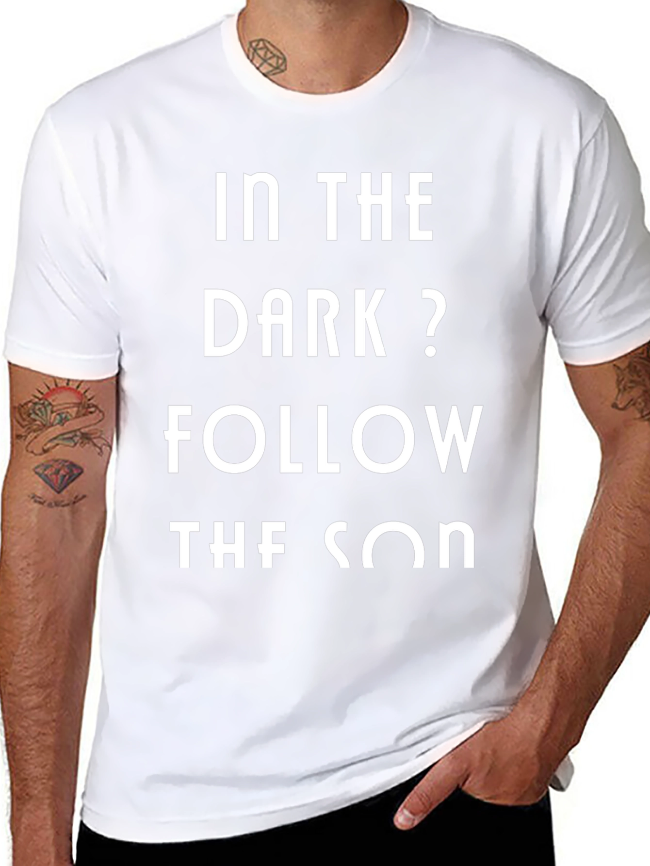 In The Dark? Follow The Son Black Graphic Tee