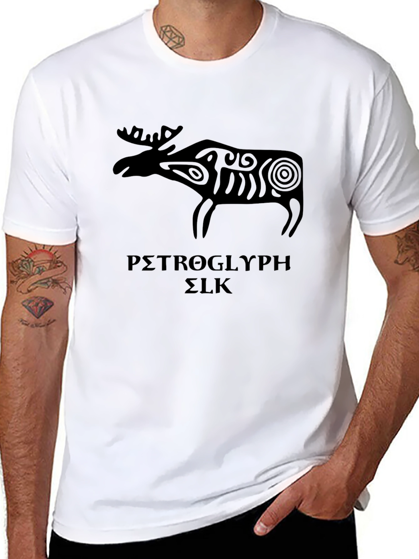 Petroglyph Elk Graphic Tee - Black