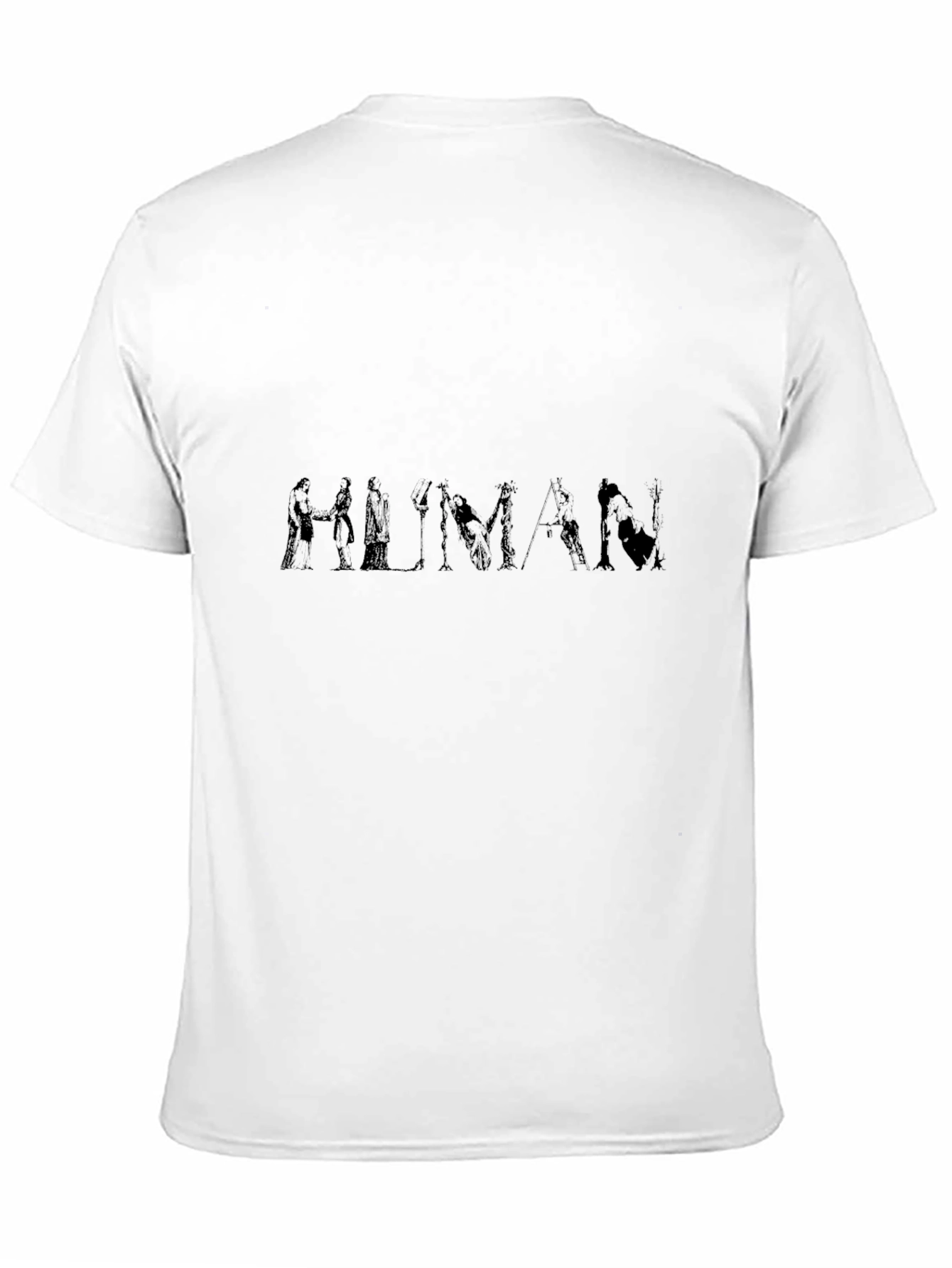 Human Silhouette Graphic Black T-Shirt