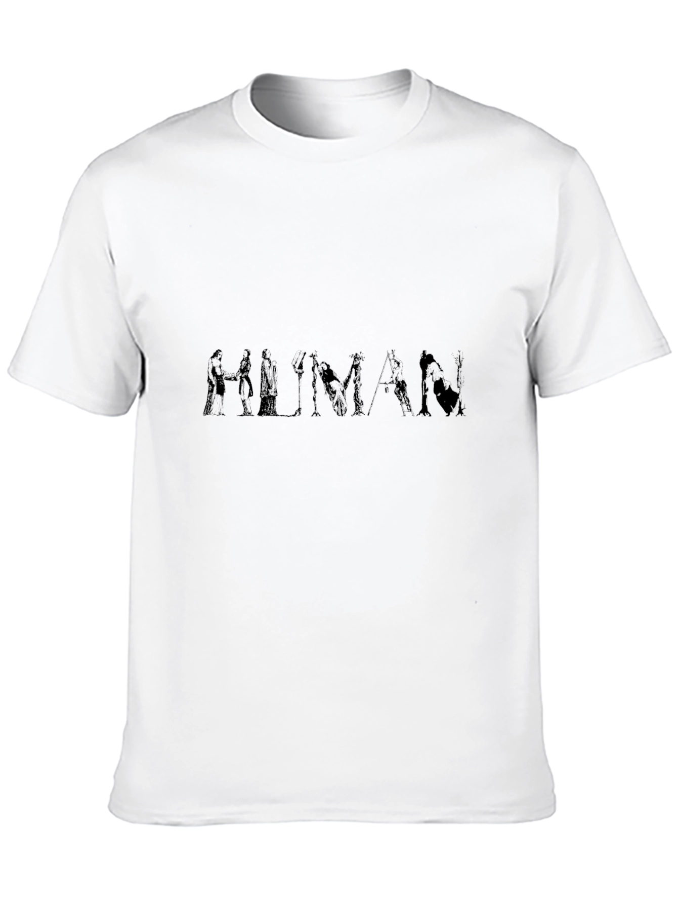 Human Silhouette Graphic Black T-Shirt