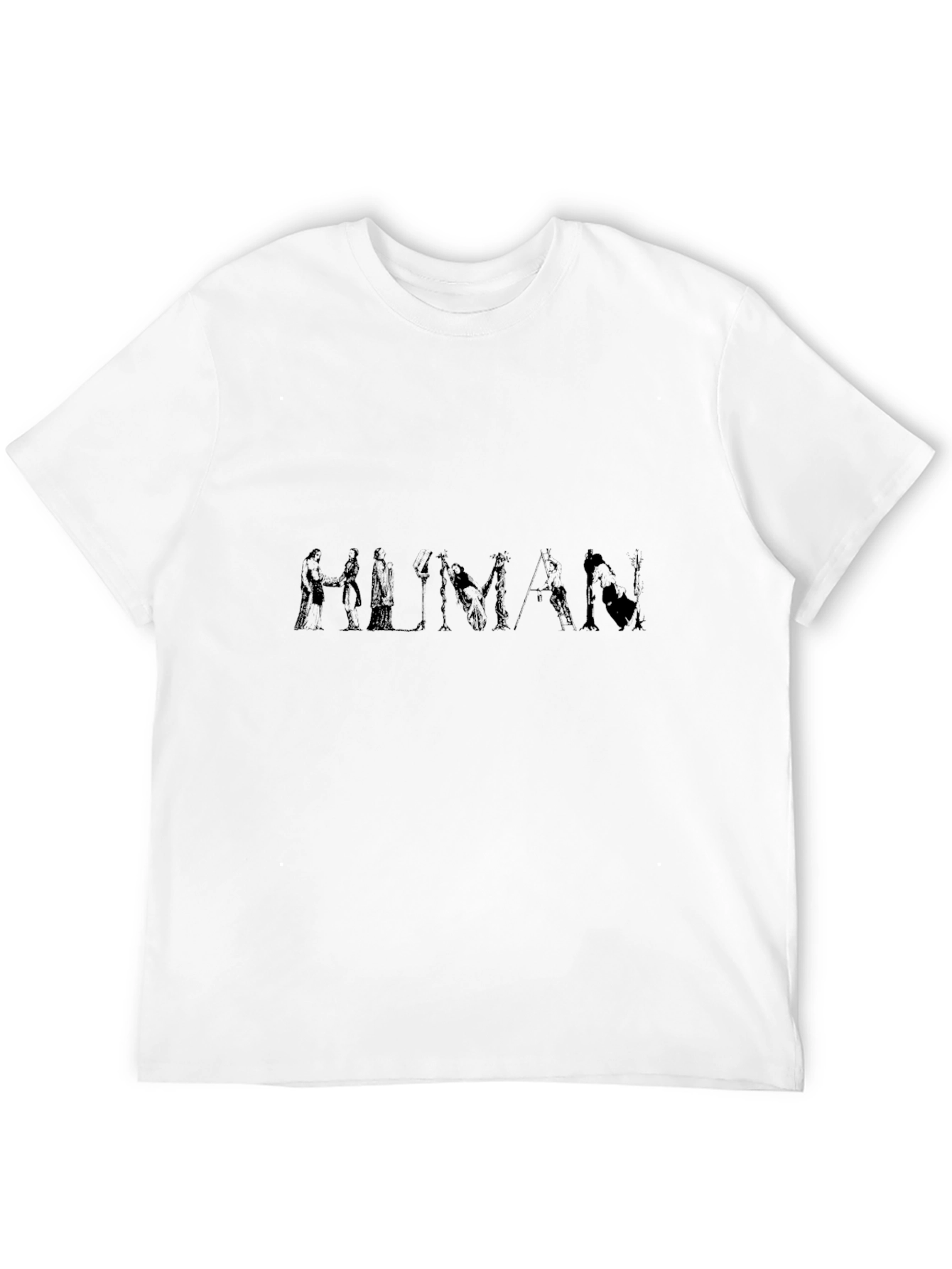Human Silhouette Graphic Black T-Shirt