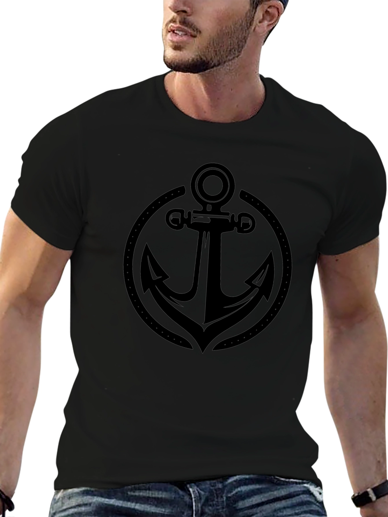 Anchor Graphic Mens T-Shirt - Black