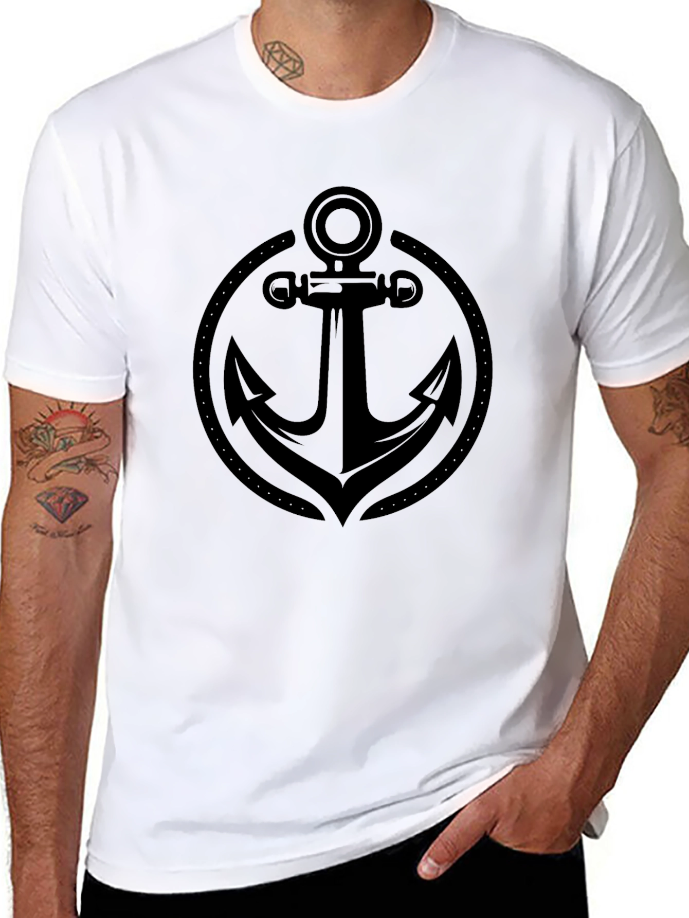 Anchor Graphic Mens T-Shirt - Black