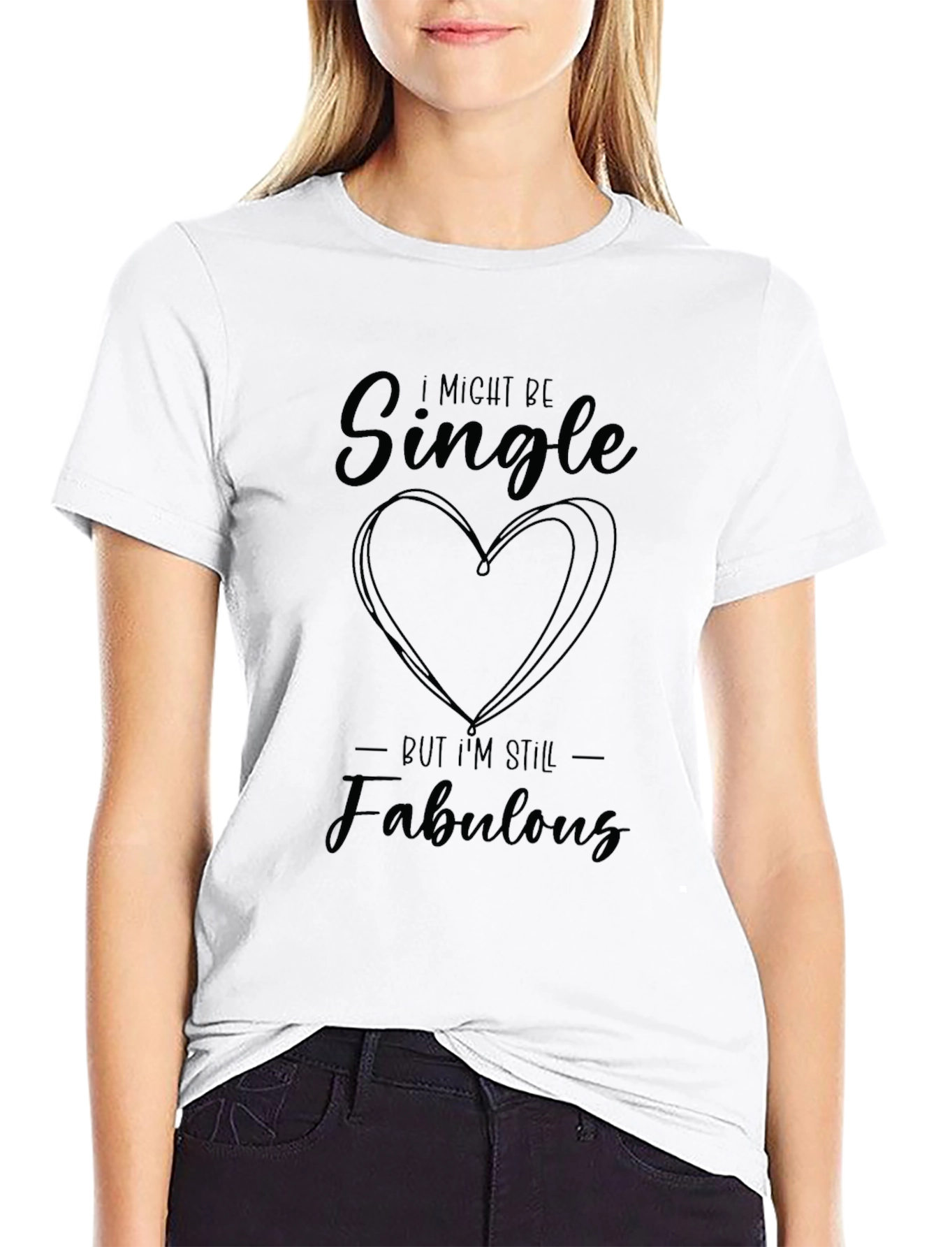 Single & Fabulous Black Graphic T-Shirt