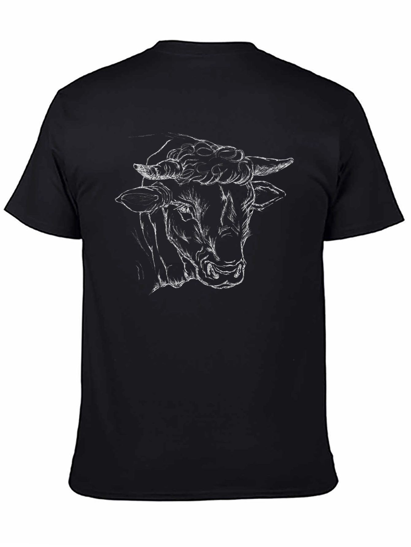 Bull Sketch Black T-Shirt