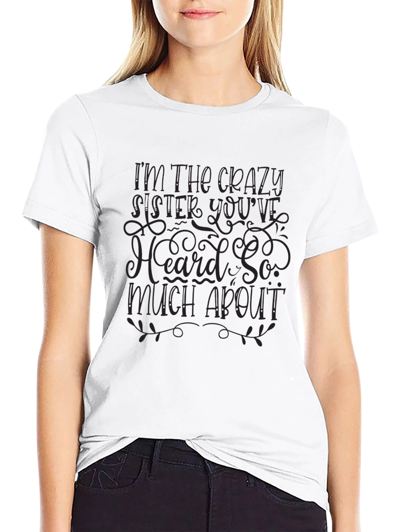 Crazy Sister Graphic Tee - Trendy Black Cotton T-Shirt