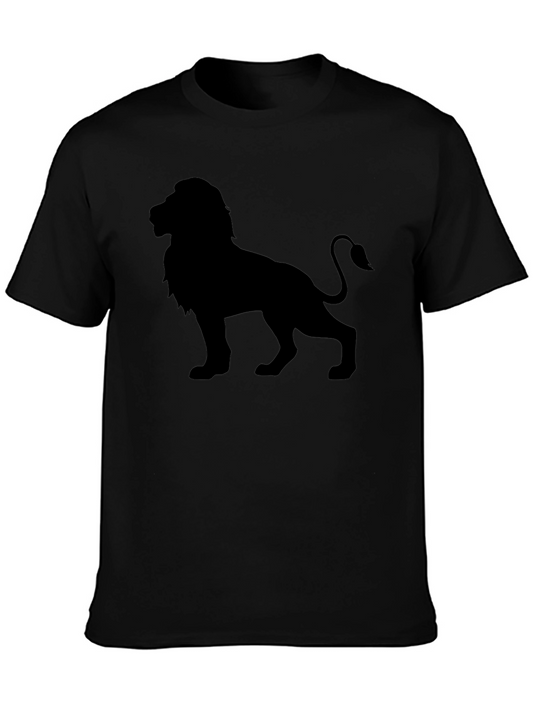 Lion Silhouette Graphic Black T-Shirt