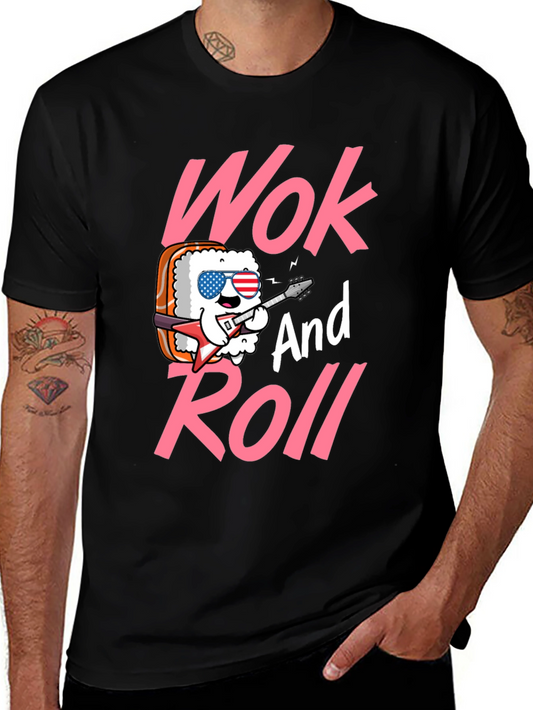 Wok and Roll Graphic Tee - Funny Sushi T-Shirt