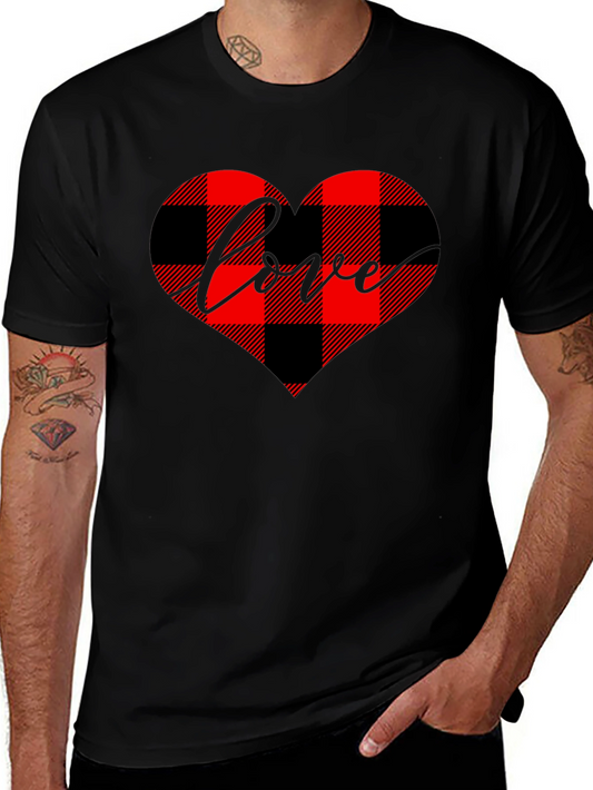 Buffalo Plaid Heart Love Graphic Tee