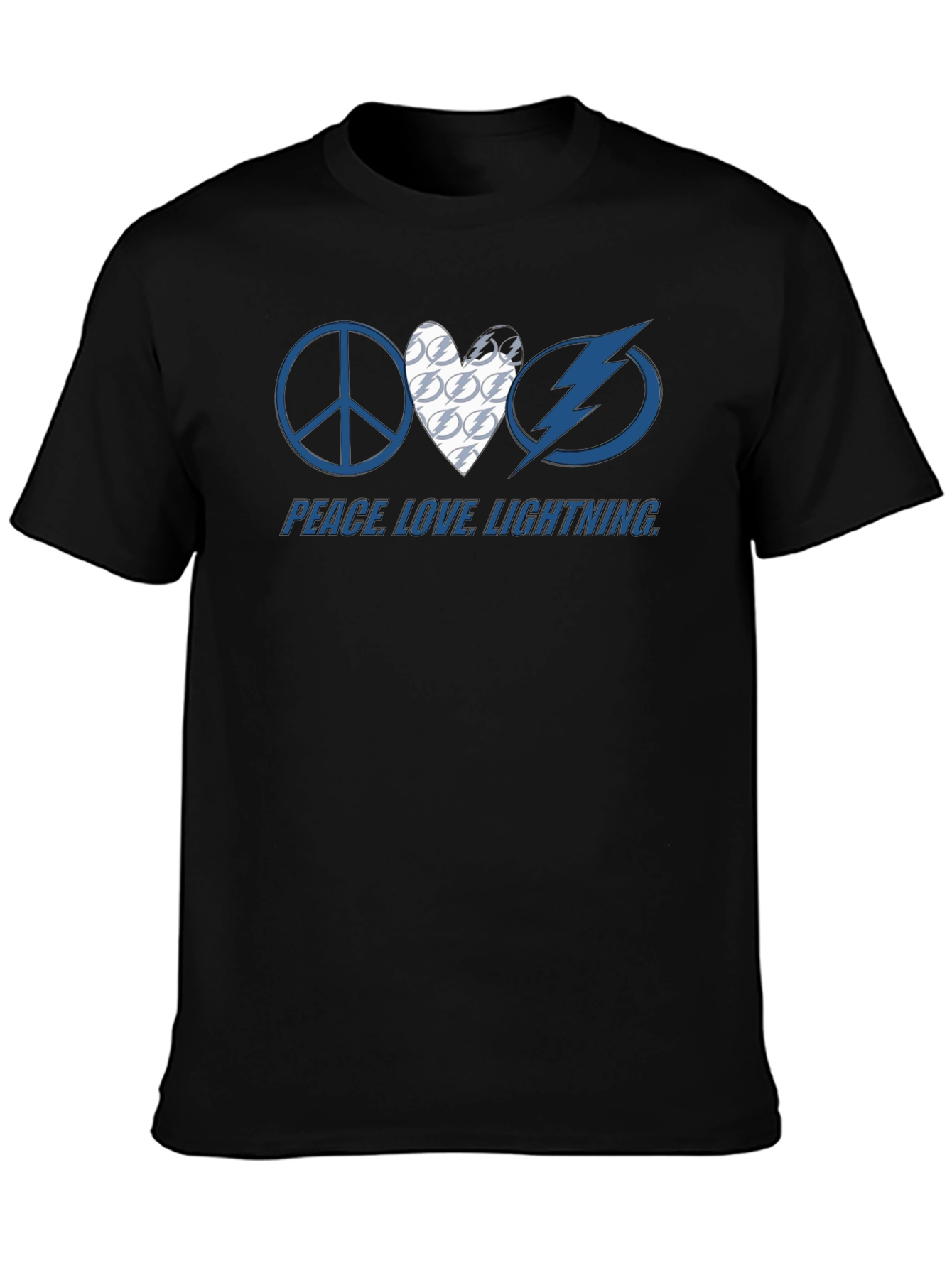 Peace Love Lightning T-Shirt Tampa Bay Hockey Fan Tee