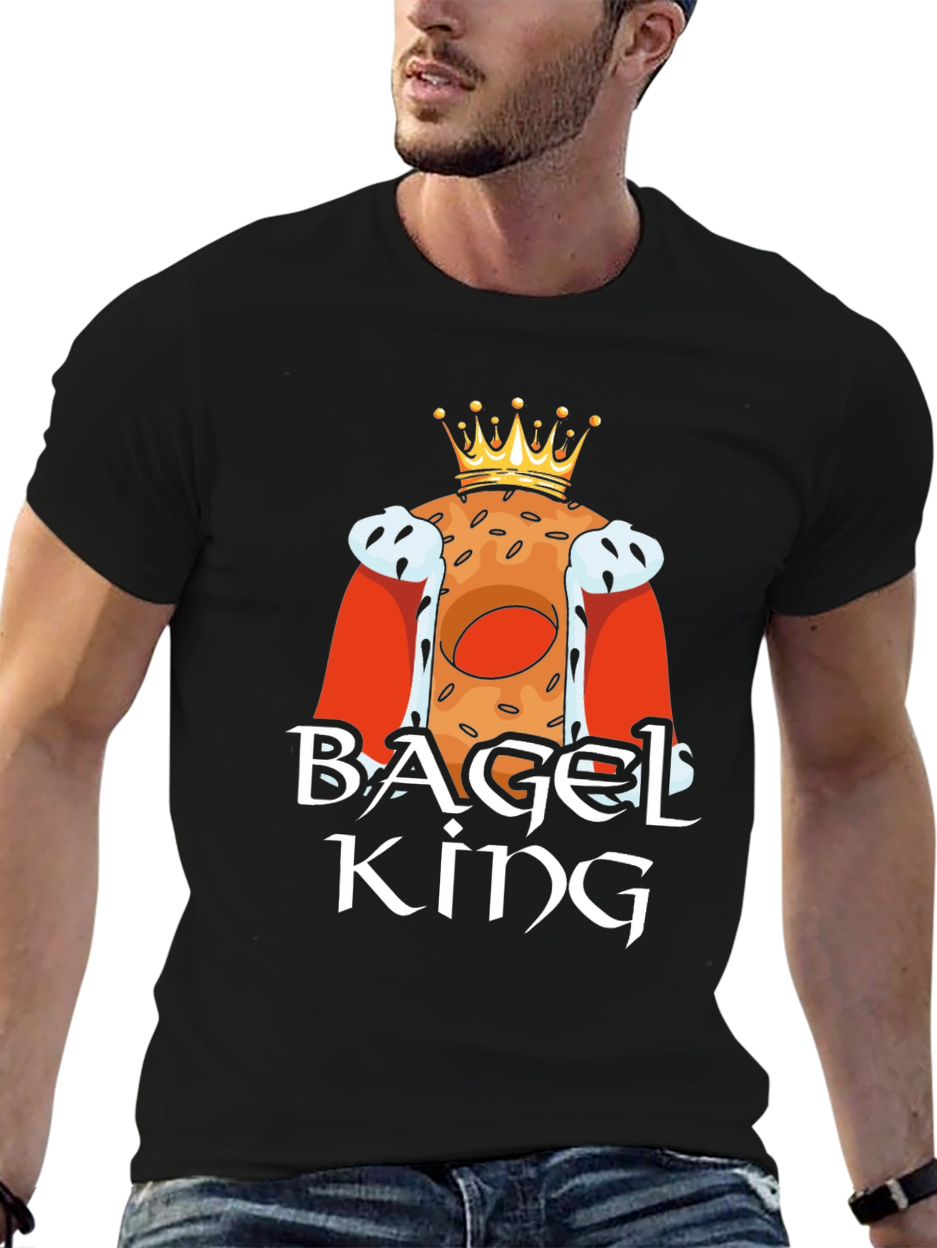 Bagel King Graphic T-Shirt - Novelty Food Tee