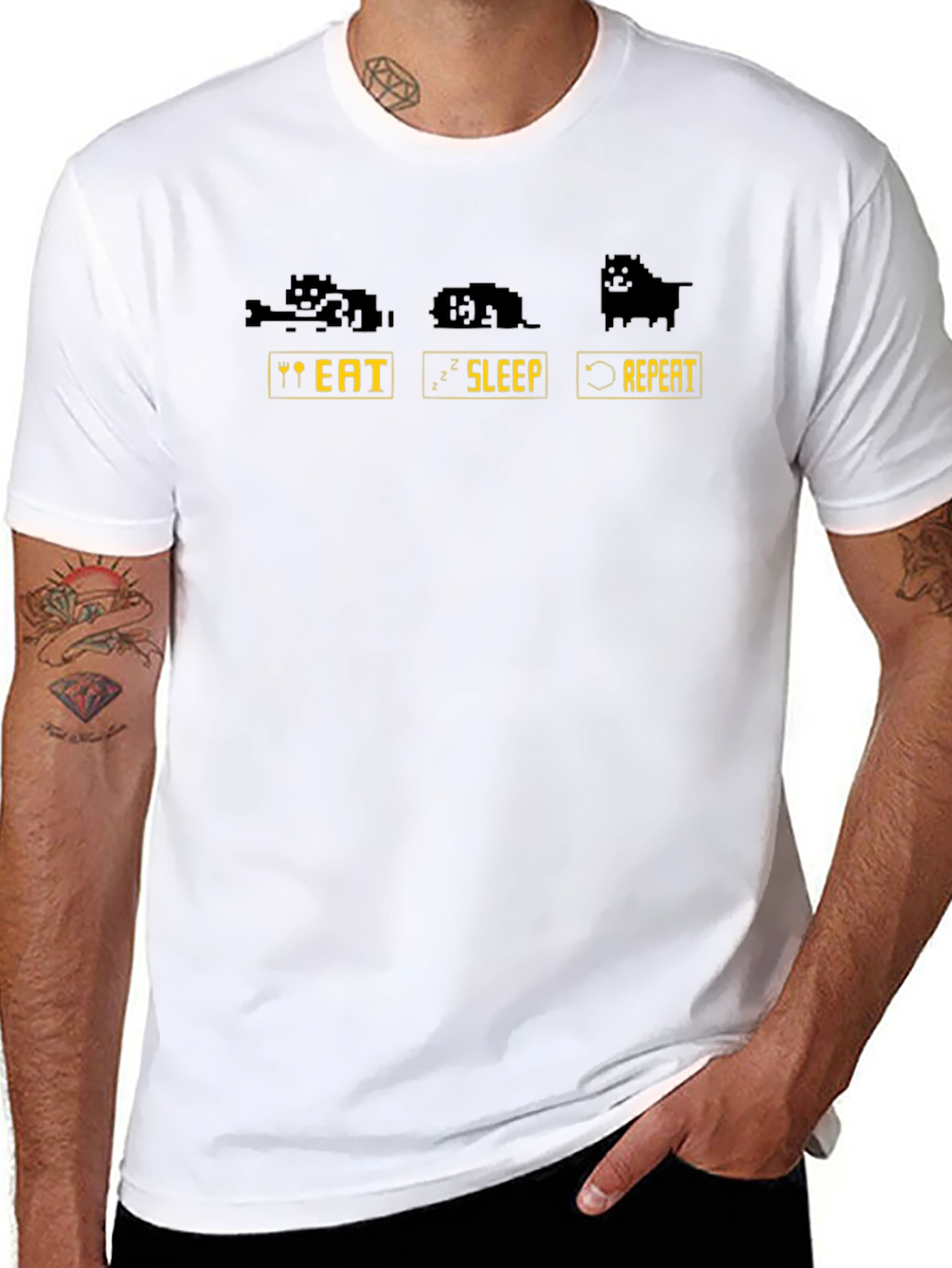 Eat Sleep Repeat Dog T-Shirt