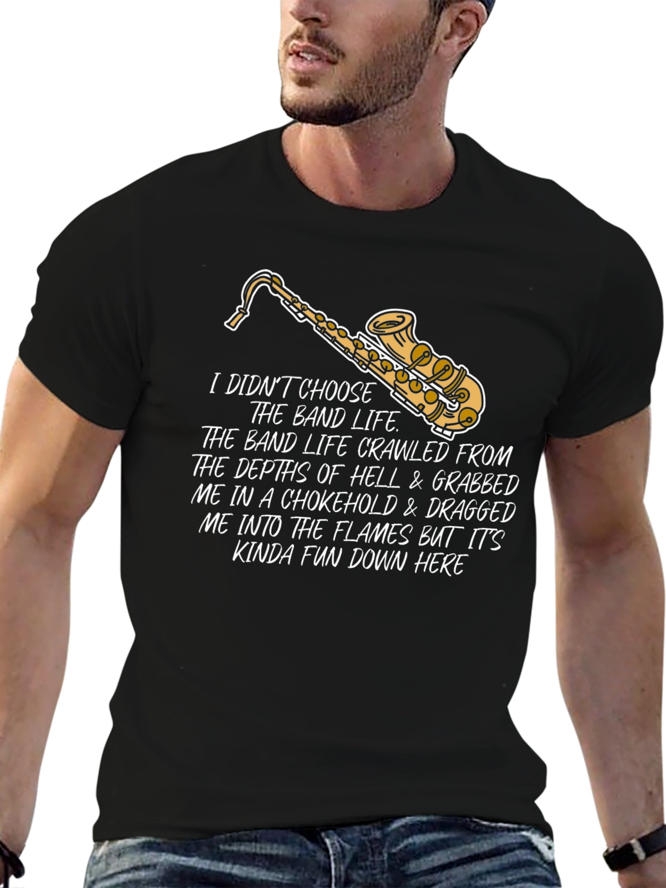 Band Life Saxophone Graphic T-Shirt