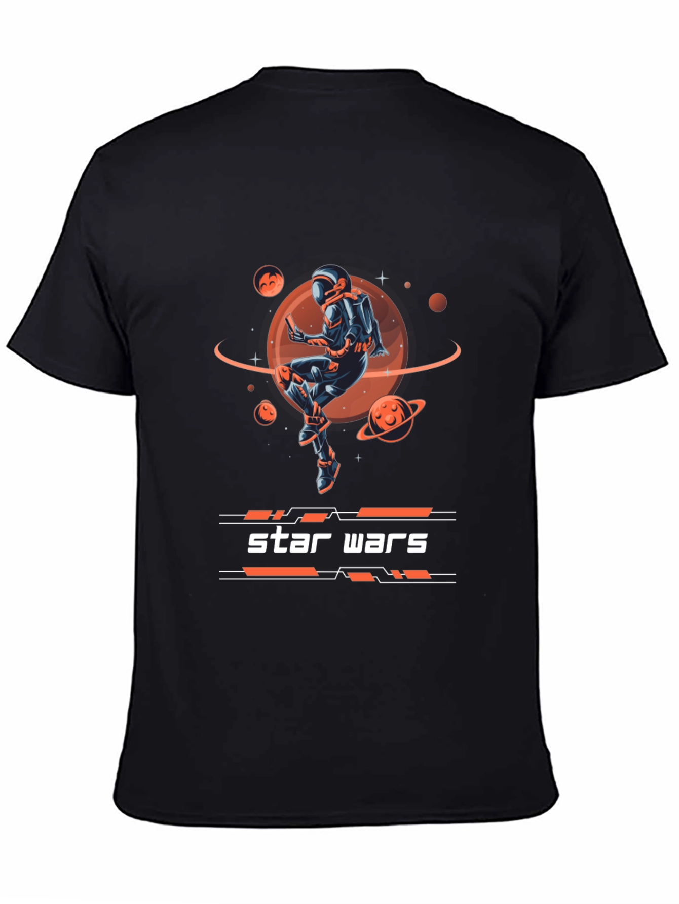 Star Wars Spaceman Graphic Print Black T-Shirt