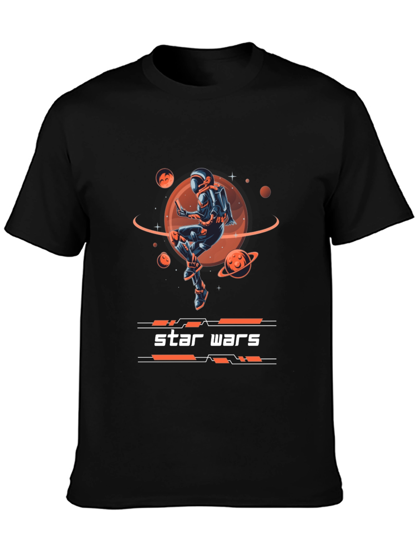 Star Wars Spaceman Graphic Print Black T-Shirt