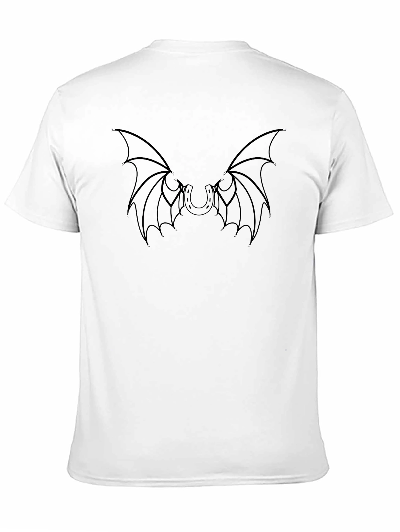 Bat Wing Horseshoe Graphic Tee - Black