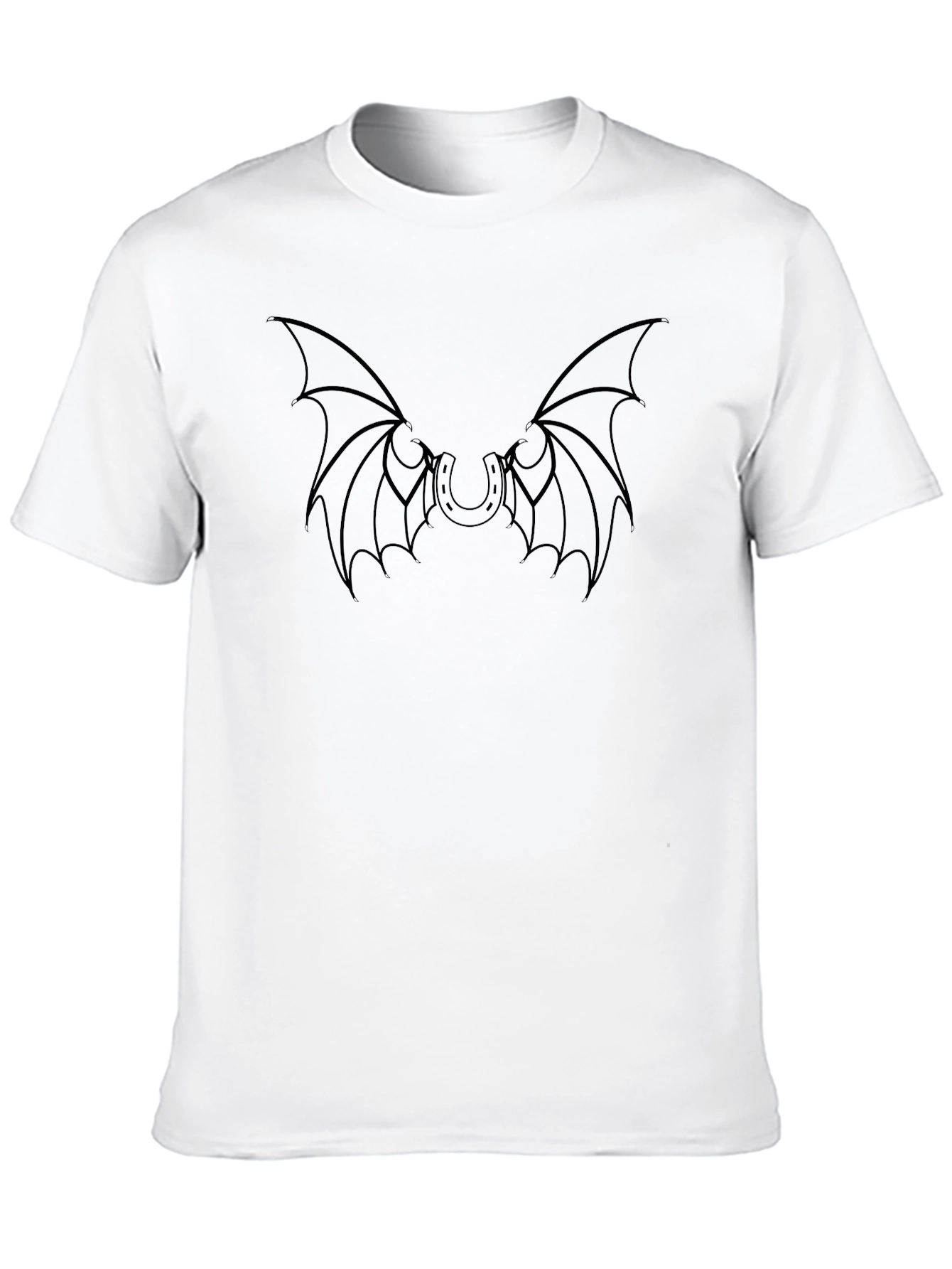 Bat Wing Horseshoe Graphic Tee - Black