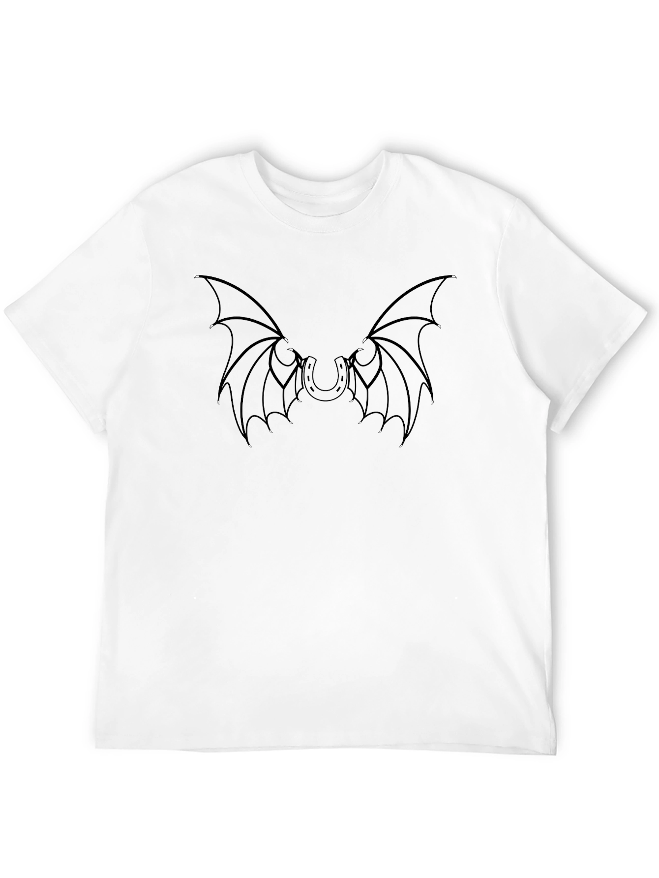 Bat Wing Horseshoe Graphic Tee - Black
