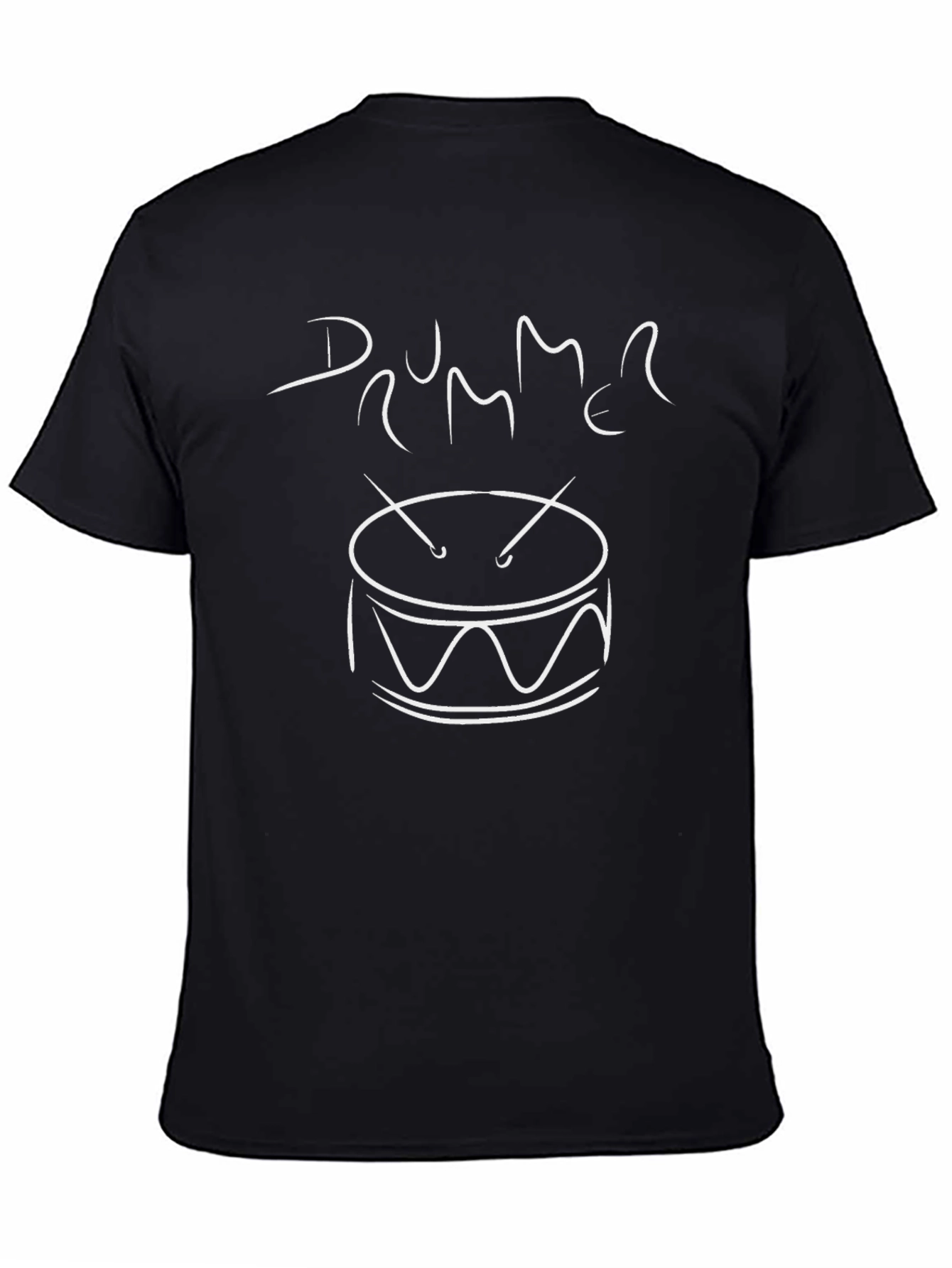 Drummer Graphic Tee - Black Cotton Shirt