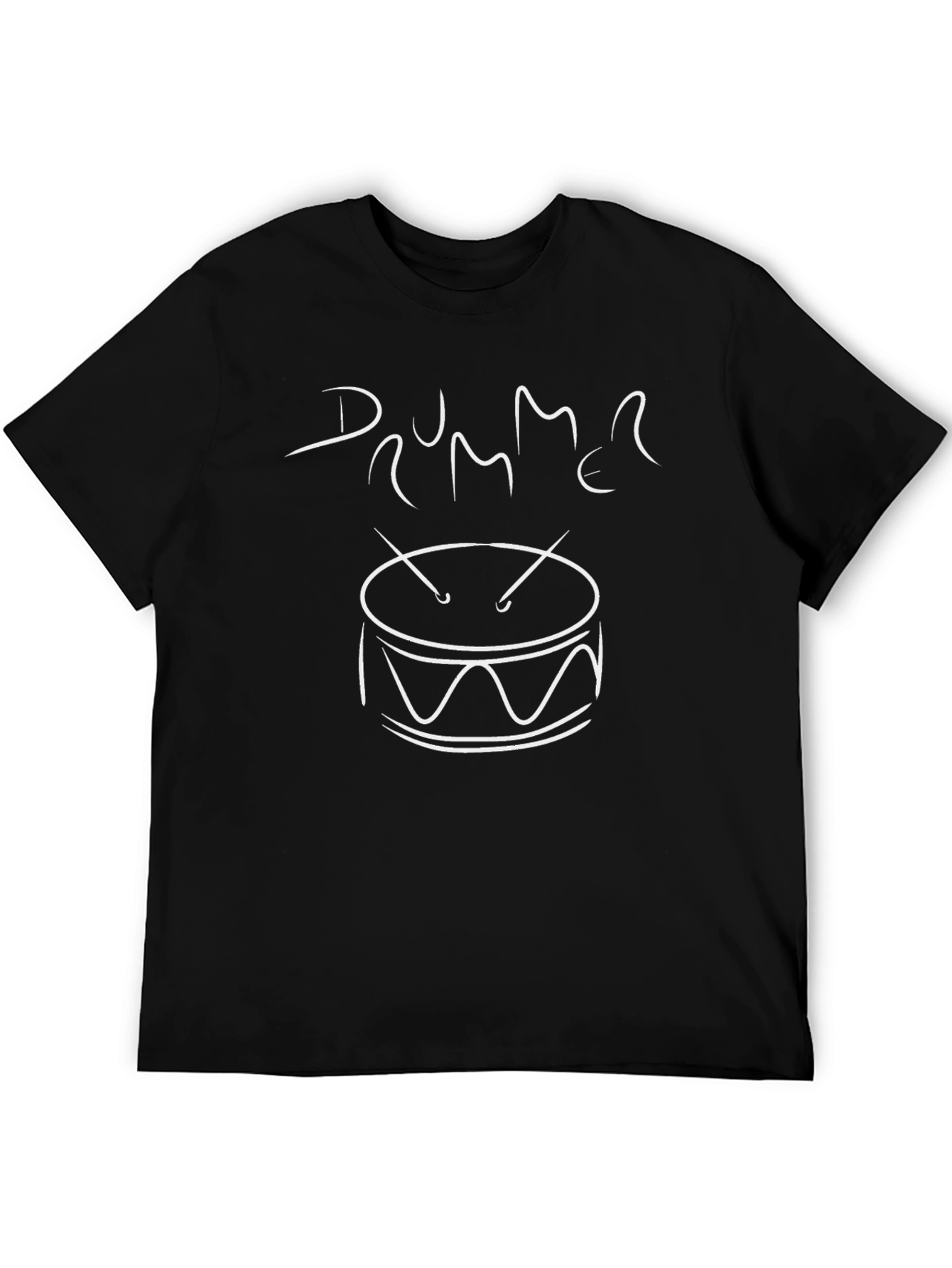 Drummer Graphic Tee - Black Cotton Shirt