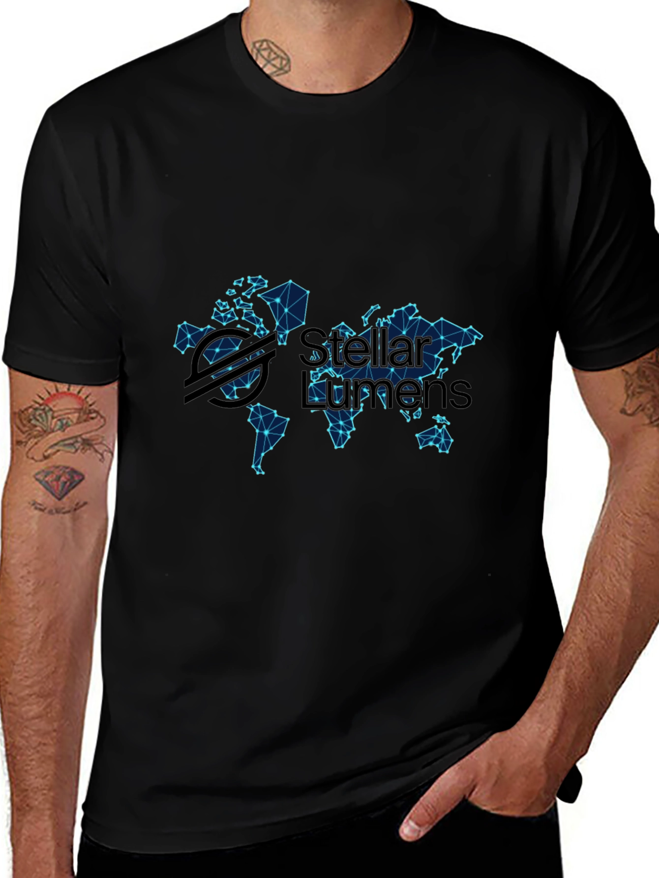 Stellar Lumens World Map Graphic T-Shirt