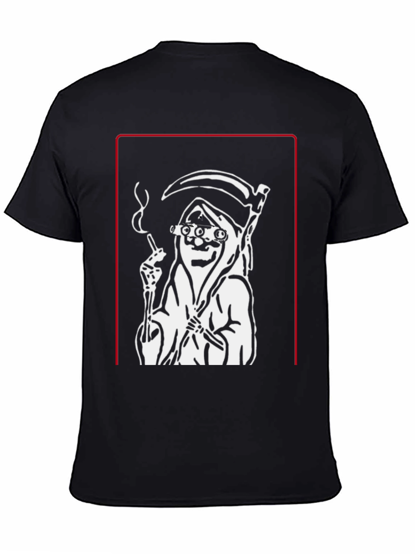 Grim Reaper Graphic Print Black T-Shirt