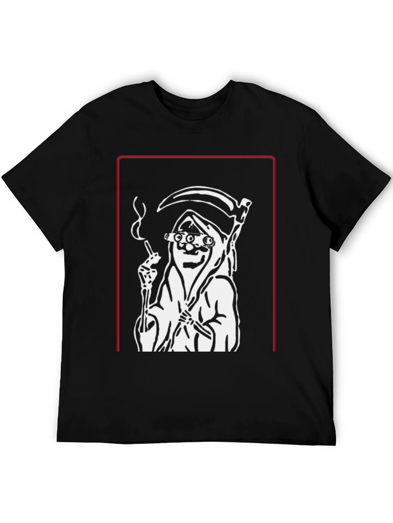 Grim Reaper Graphic Print Black T-Shirt