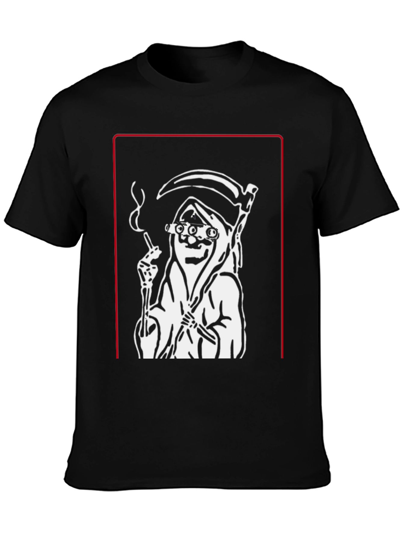 Grim Reaper Graphic Print Black T-Shirt
