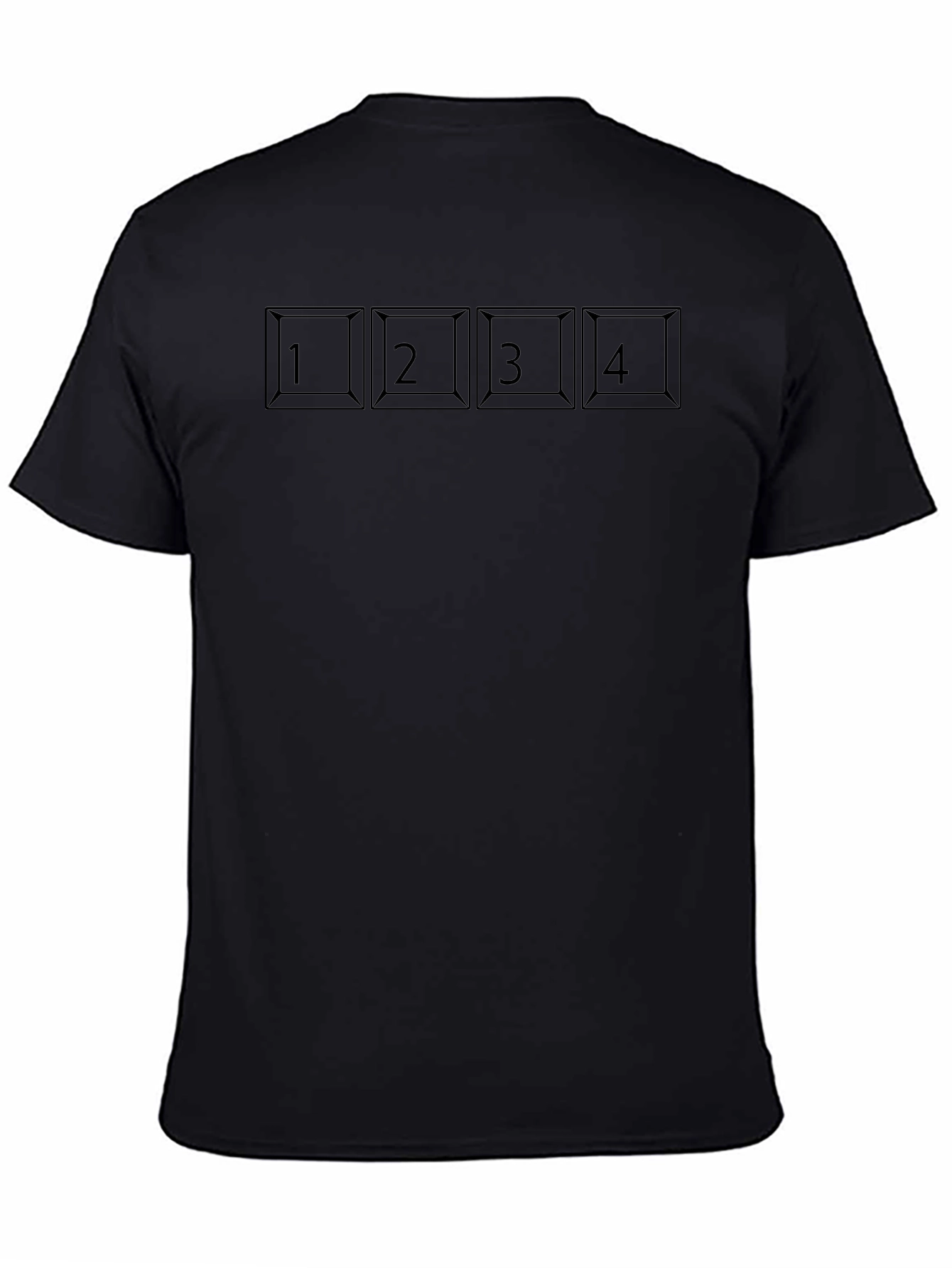 Black T-Shirt with Number Tile Design