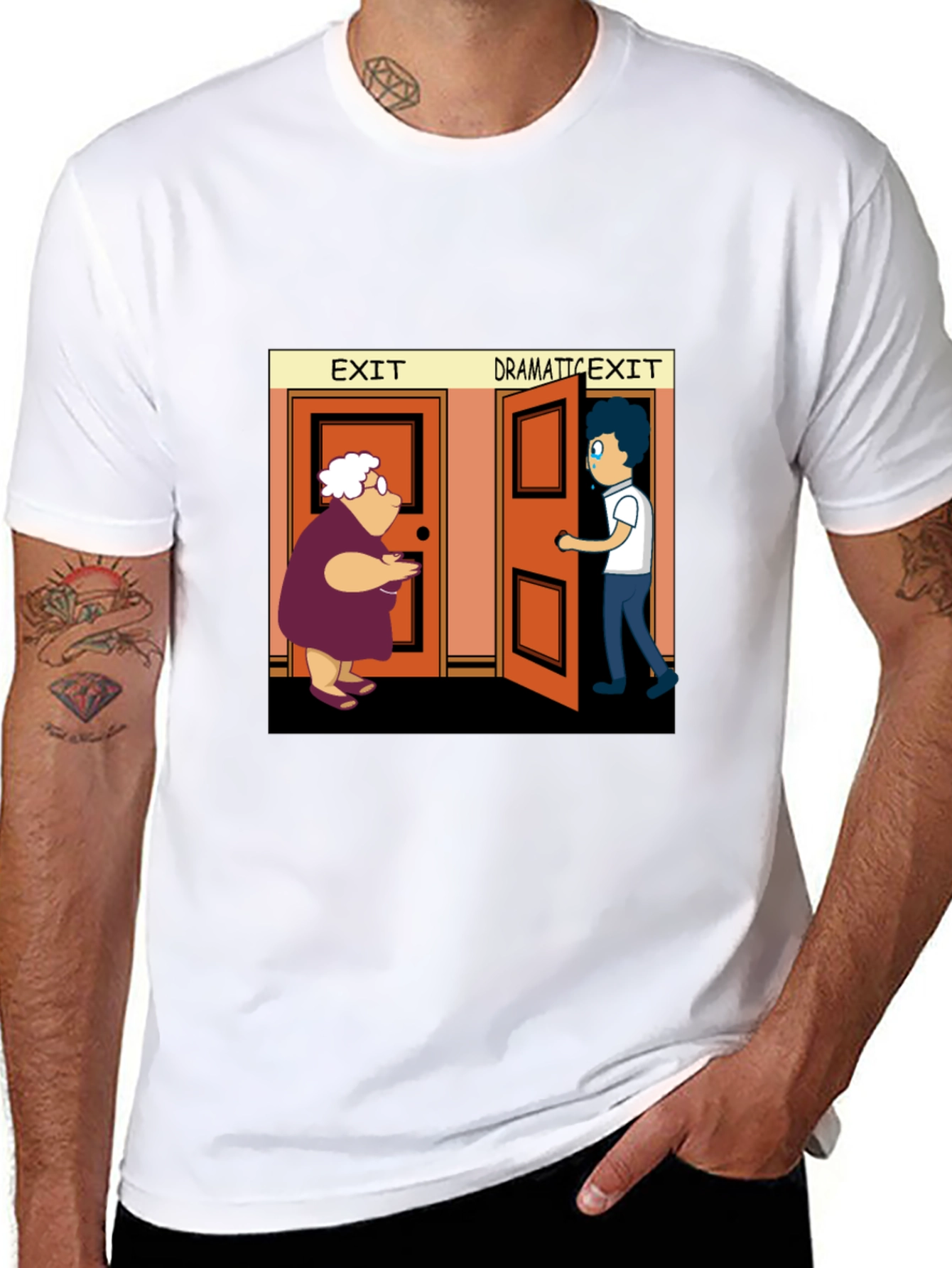 Dramatic Exit Graphic T-Shirt