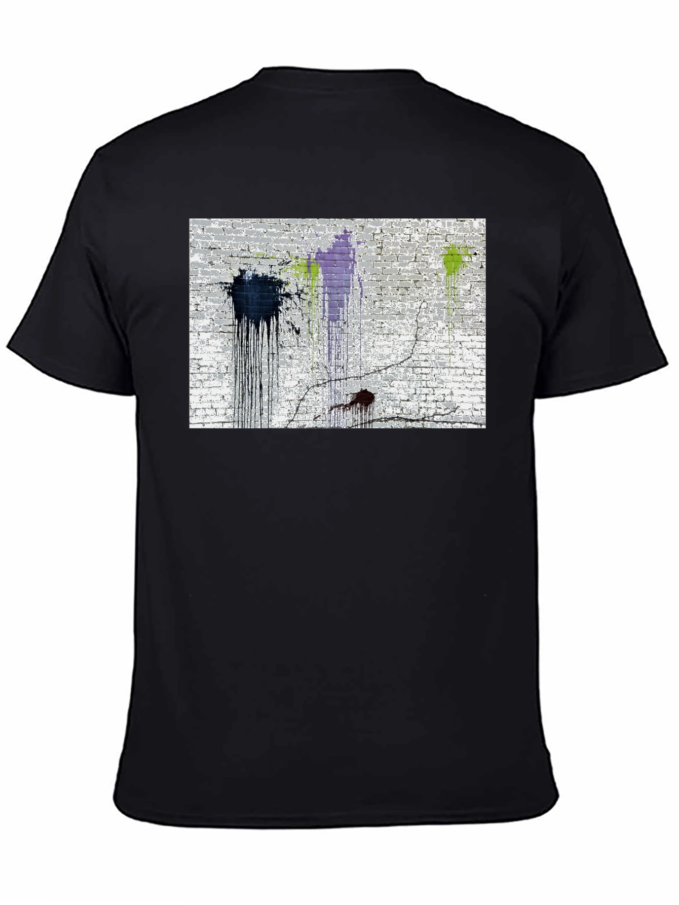 Paint Splatter Brick Wall Graphic Tee
